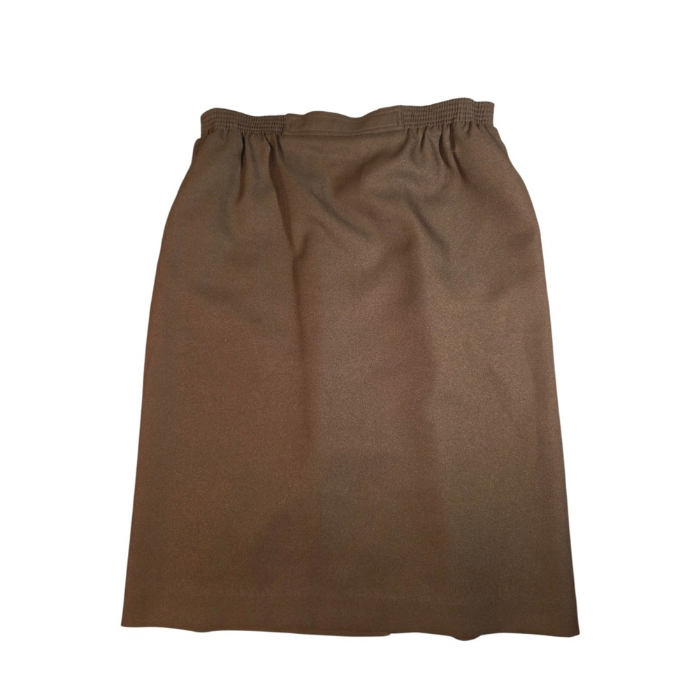 Alfred Dunner Petite Chocolate Brown Knee Length Pencil Skirt Pull On 14P